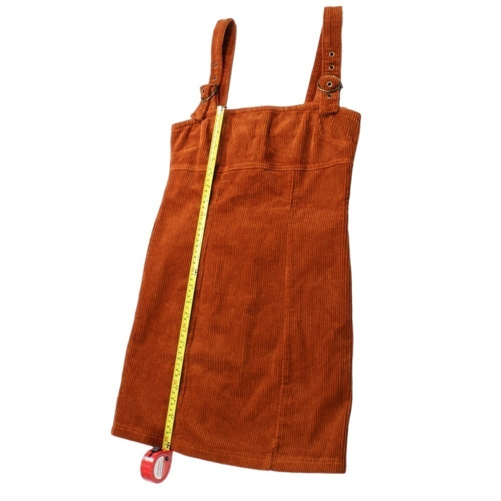 New! Forever 21 Corduroy Overall Zip-Up Adjustable Straps Women’s Mini Dress S - Picture 6 of 8